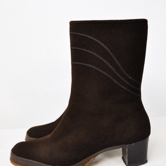 Vintage 1970s Wool Boots - Picture 2 of 13